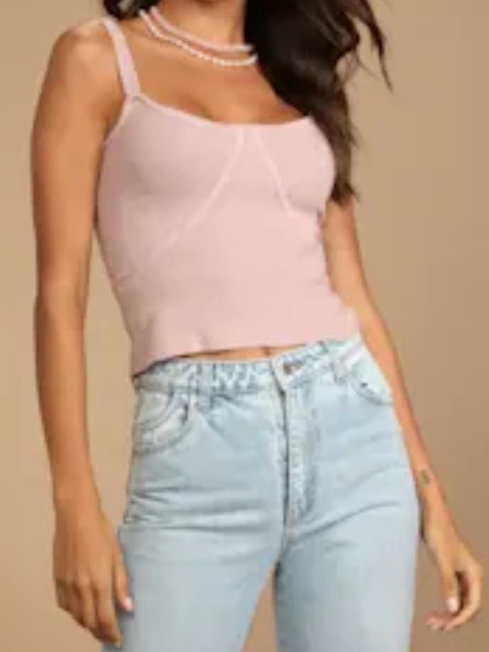 Lulu's Blush Pink Knit Crop Top